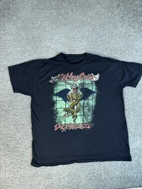 Motley Crue Shirt Mens XL Black Dr Feelgood Graphic Crew Neck Cotton Classic Fit